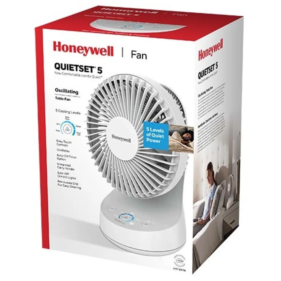 Honeywell QuietSet 5 Oscillating Table Fan - White, HTF337W