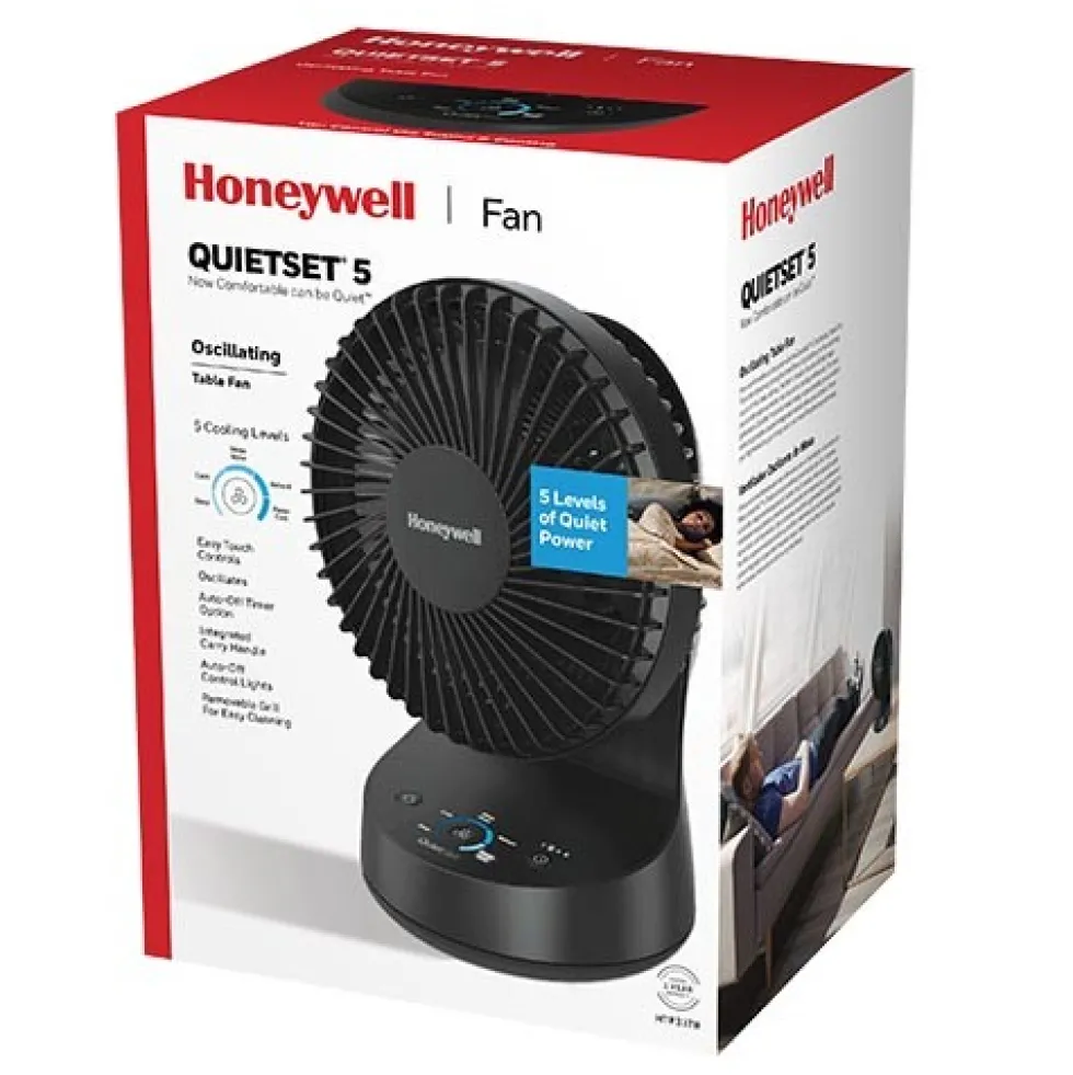 Honeywell QuietSet 5 Oscillating Table Fan - Black, HTF337B