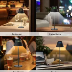 Honeywell Rechargeable Cordless Desk Lamps with a Portable Design, Color Changing and Touch Controls, Black 2-Pack HWT-M1B