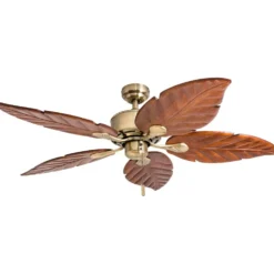 Honeywell Royal Palm Indoor Ceiling Fan, Aged Brass Tropical, 52-Inch - 50504