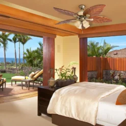 Honeywell Royal Palm Indoor Ceiling Fan, Aged Brass Tropical, 52-Inch - 50504