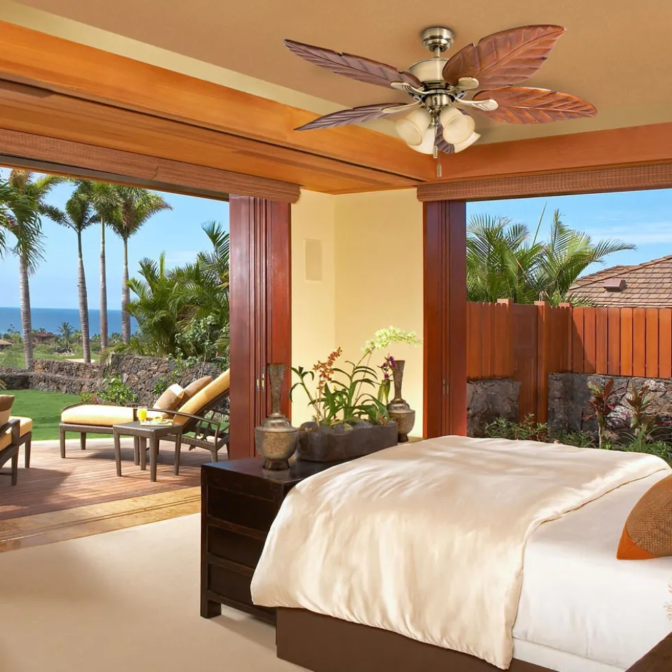 Honeywell Royal Palm Indoor Ceiling Fan, Aged Brass Tropical, 52-Inch - 50504