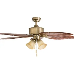 Honeywell Royal Palm Indoor Ceiling Fan, Aged Brass Tropical, 52-Inch - 50504