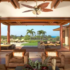 Honeywell Royal Palm Indoor Ceiling Fan, Aged Brass Tropical, 52-Inch - 50504