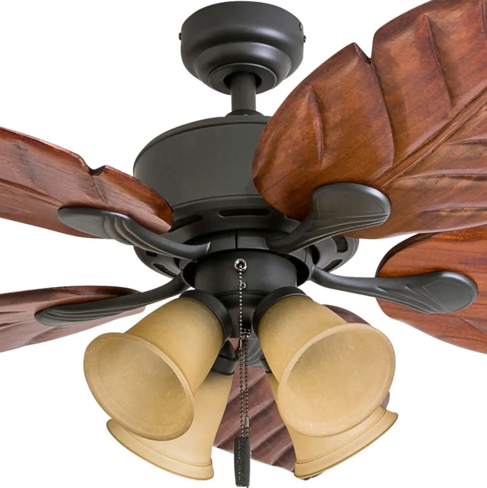 Honeywell Royal Palm Indoor Ceiling Fan, Bronze Tropical, 52-Inch - 50503