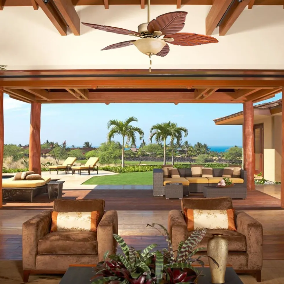Honeywell Sabal Palm Tropical LED Ceiling Fan with Sunset Bowl Light, 52-Inch - 50500
