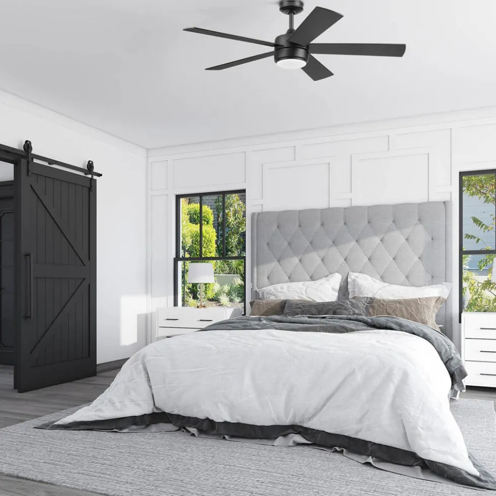 Honeywell Schilling 52 Inch Indoor Matte Black LED Ceiling Fan with Remote Control - 53040
