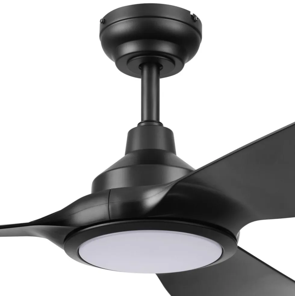 Honeywell Sirro Indoor or Covered Outdoor Ceiling Fan with Adjustable LED Light, 52-Inch, Matte Black - 53026-03