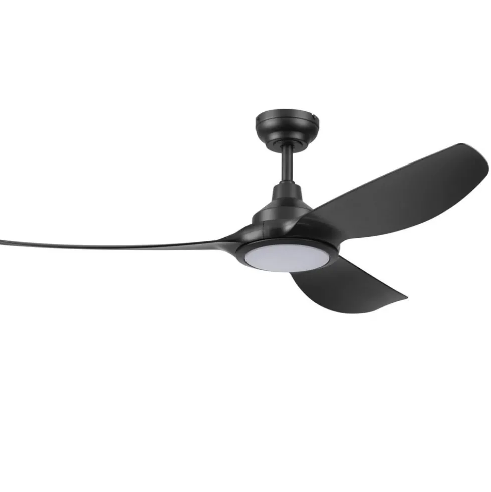 Honeywell Sirro Indoor or Covered Outdoor Ceiling Fan with Adjustable LED Light, 52-Inch, Matte Black - 53026-03