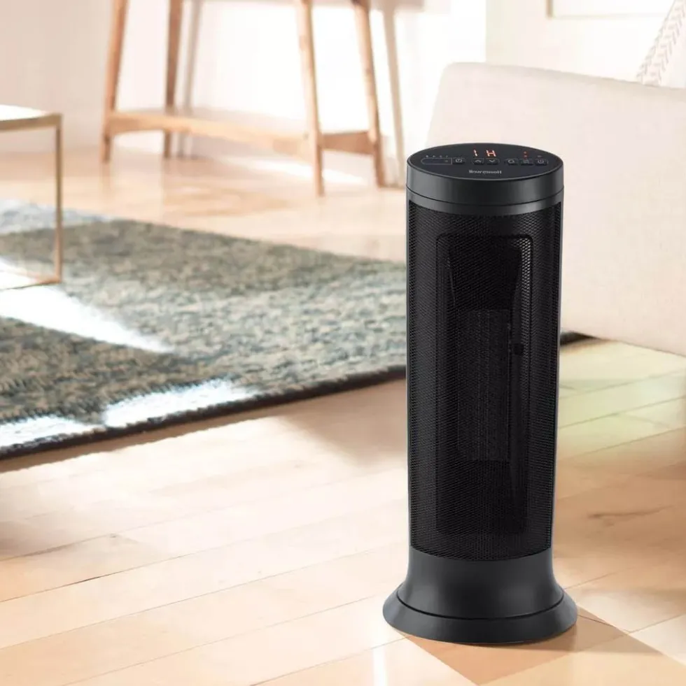 Honeywell Slim Ceramic Tower Whole Room Heater in Black, HCE317B