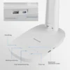 Honeywell Small LED Desk Lamp with USB A+C Dual Charging Ports and Eye Protection, White