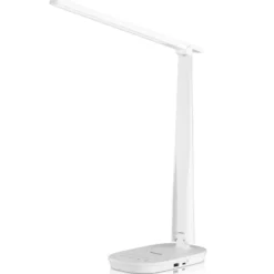 Honeywell Small LED Desk Lamp with USB A+C Dual Charging Ports and Eye Protection, White