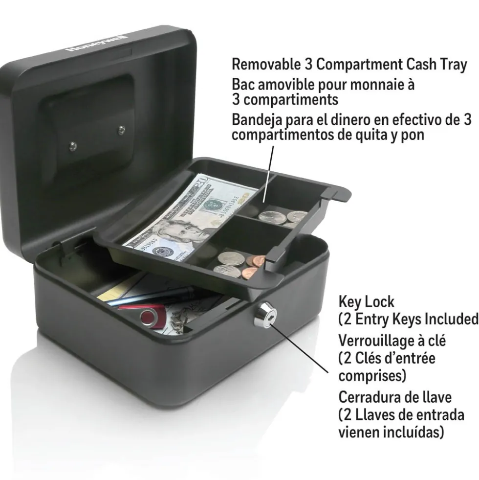 Honeywell 6202 Small Steel Cash Box (1 Bill/3 Coin Slots)