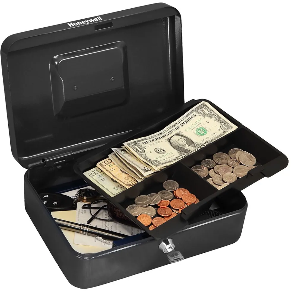 Honeywell 6202 Small Steel Cash Box (1 Bill/3 Coin Slots)