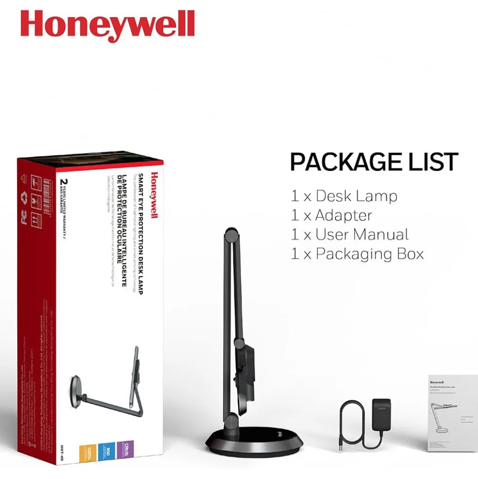 Honeywell Smart Motion Sensing Desk Lamp with Adjustable Arm and Touch Controls - HWT-H9