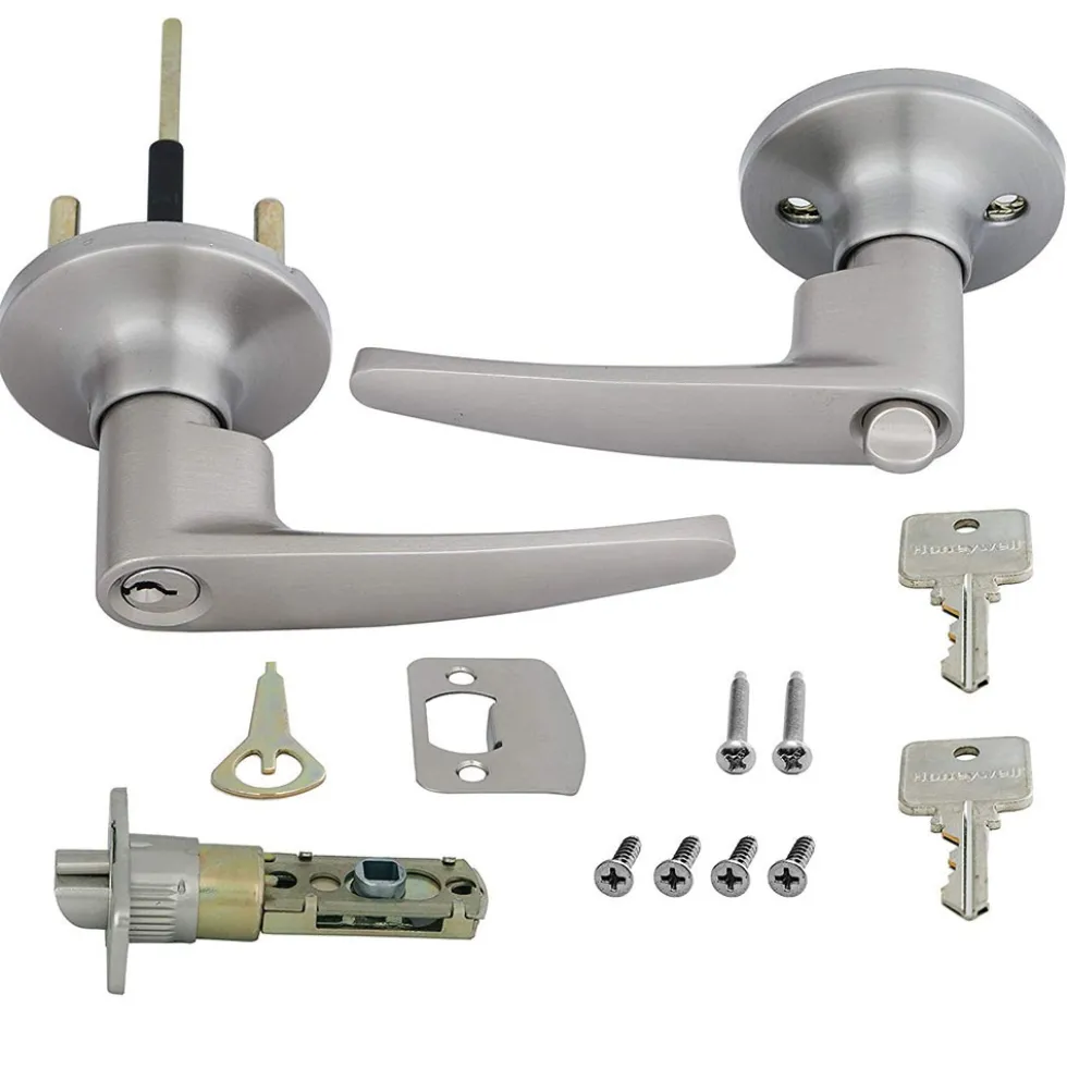 Honeywell Straight Entry Door Lever, Satin Nickel, 8104301