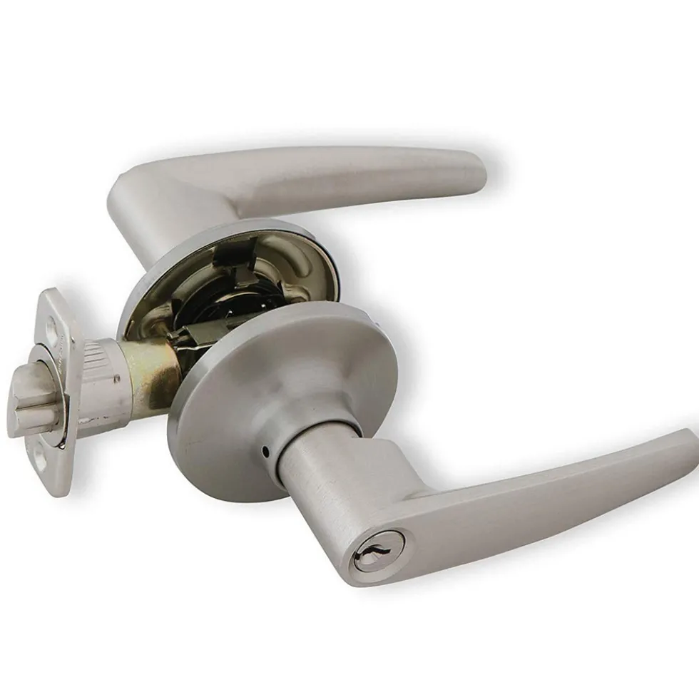 Honeywell Straight Entry Door Lever, Satin Nickel, 8104301