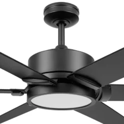 Honeywell Talbert 70 Inch Indoor Matte Black LED Ceiling Fan with Remote Control - 53041