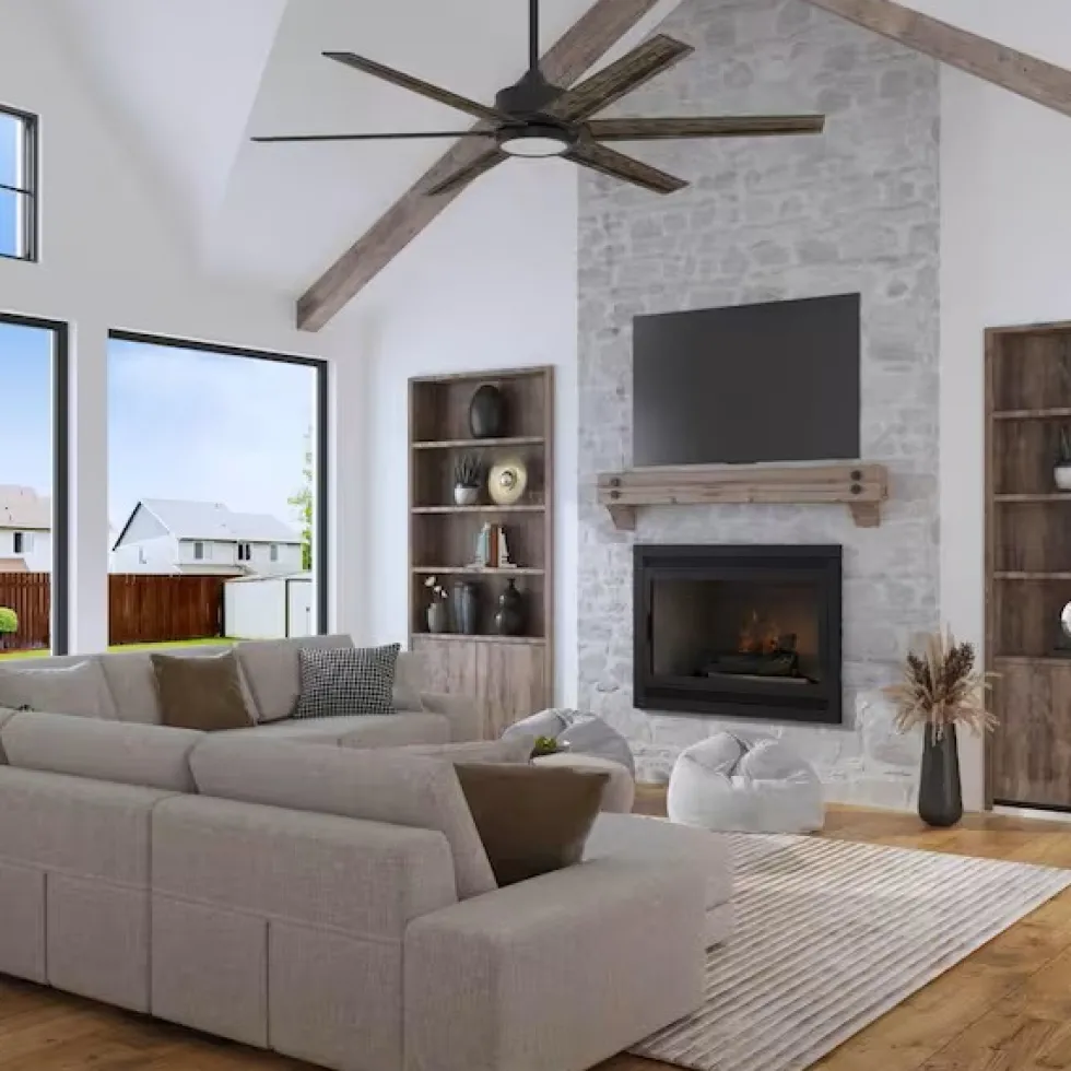 Honeywell Talbert Indoor Ceiling Fan with Color Light, Matte Black, 62-Inch - 51851