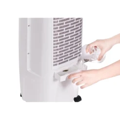 Honeywell TC10PEU Compact Evaporative Tower Air Cooler with Fan and Humidifier, Washable Dust Filter, 194 CFM - 2.6 Gallon Tank, White