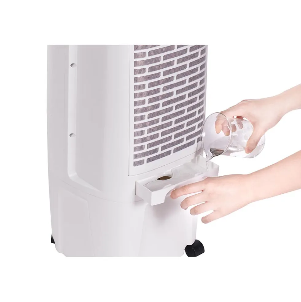 Honeywell TC10PEU Compact Evaporative Tower Air Cooler with Fan and Humidifier, Washable Dust Filter, 194 CFM - 2.6 Gallon Tank, White