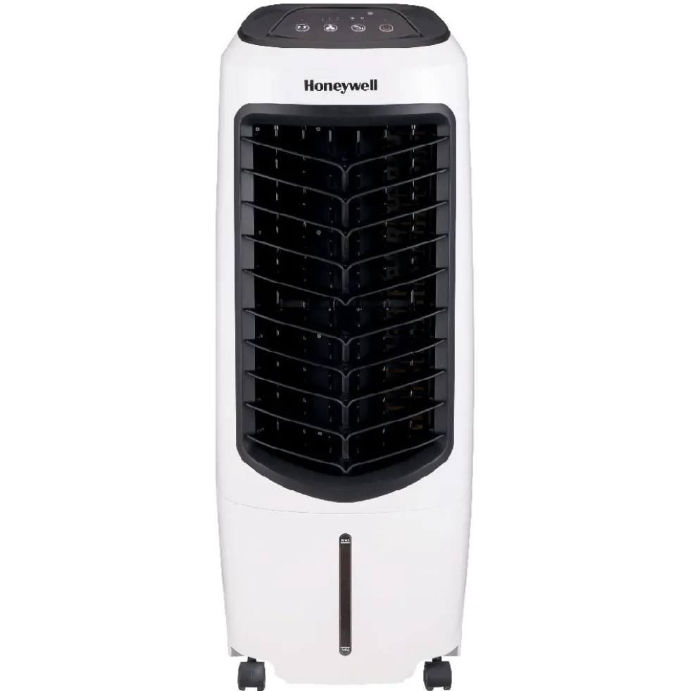Honeywell TC10PEU Compact Evaporative Tower Air Cooler with Fan and Humidifier, Washable Dust Filter, 194 CFM - 2.6 Gallon Tank, White