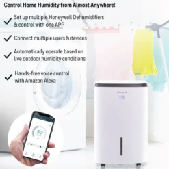 Honeywell TP50AWKNR 50-Pint Smart Dehumidifier with Alexa Voice Control