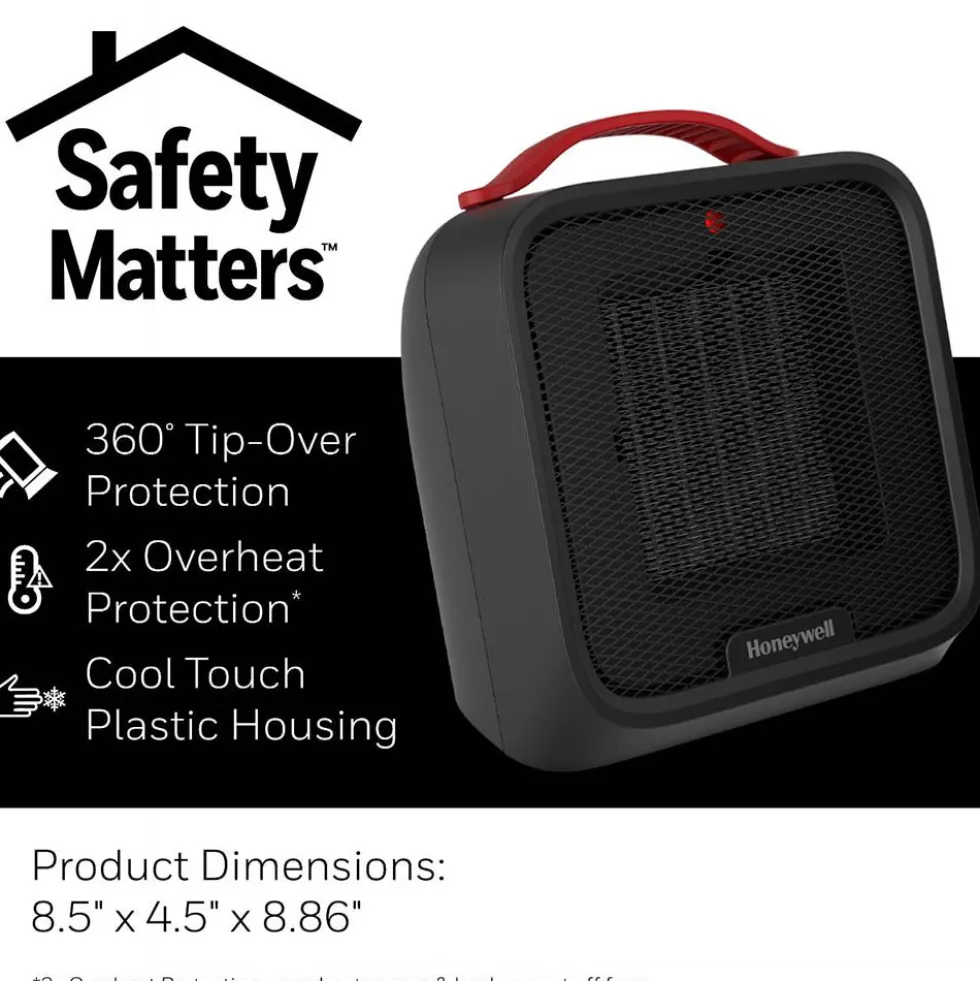 Honeywell UberHeat 5 Portable Ceramic Small Space Heater - Black, HCE210B