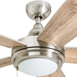 Honeywell Ventnor Indoor Ceiling Fan, Modern Brushed Nickel, 52-Inch - 50606