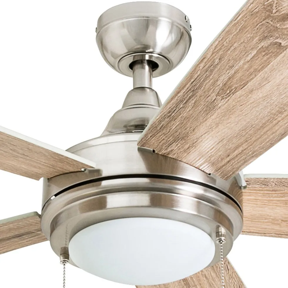 Honeywell Ventnor Indoor Ceiling Fan, Modern Brushed Nickel, 52-Inch - 50606