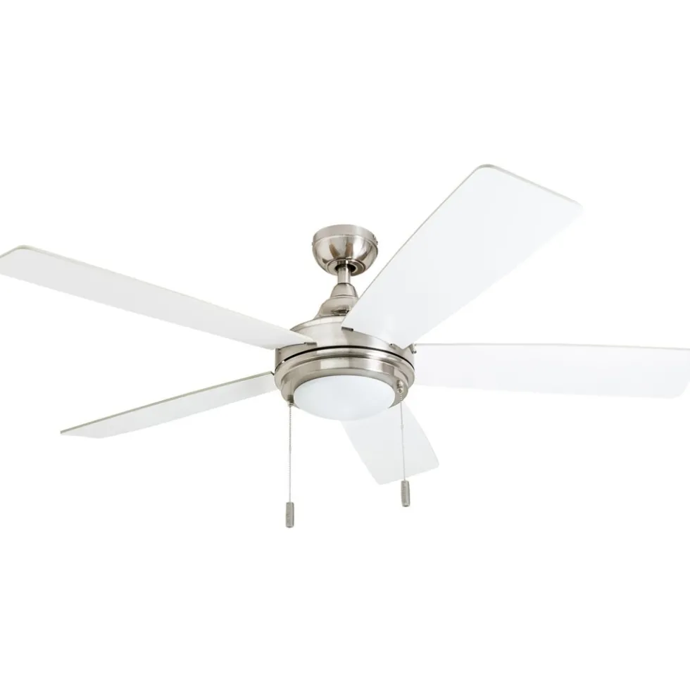 Honeywell Ventnor Indoor Ceiling Fan, Modern Brushed Nickel, 52-Inch - 50606