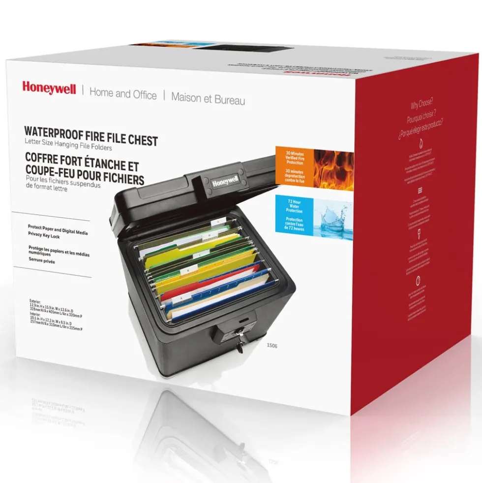 Honeywell Waterproof 30 Minute ETL Fire Resistant Letter Size File Chest - 1506 (.60 cu ft.)