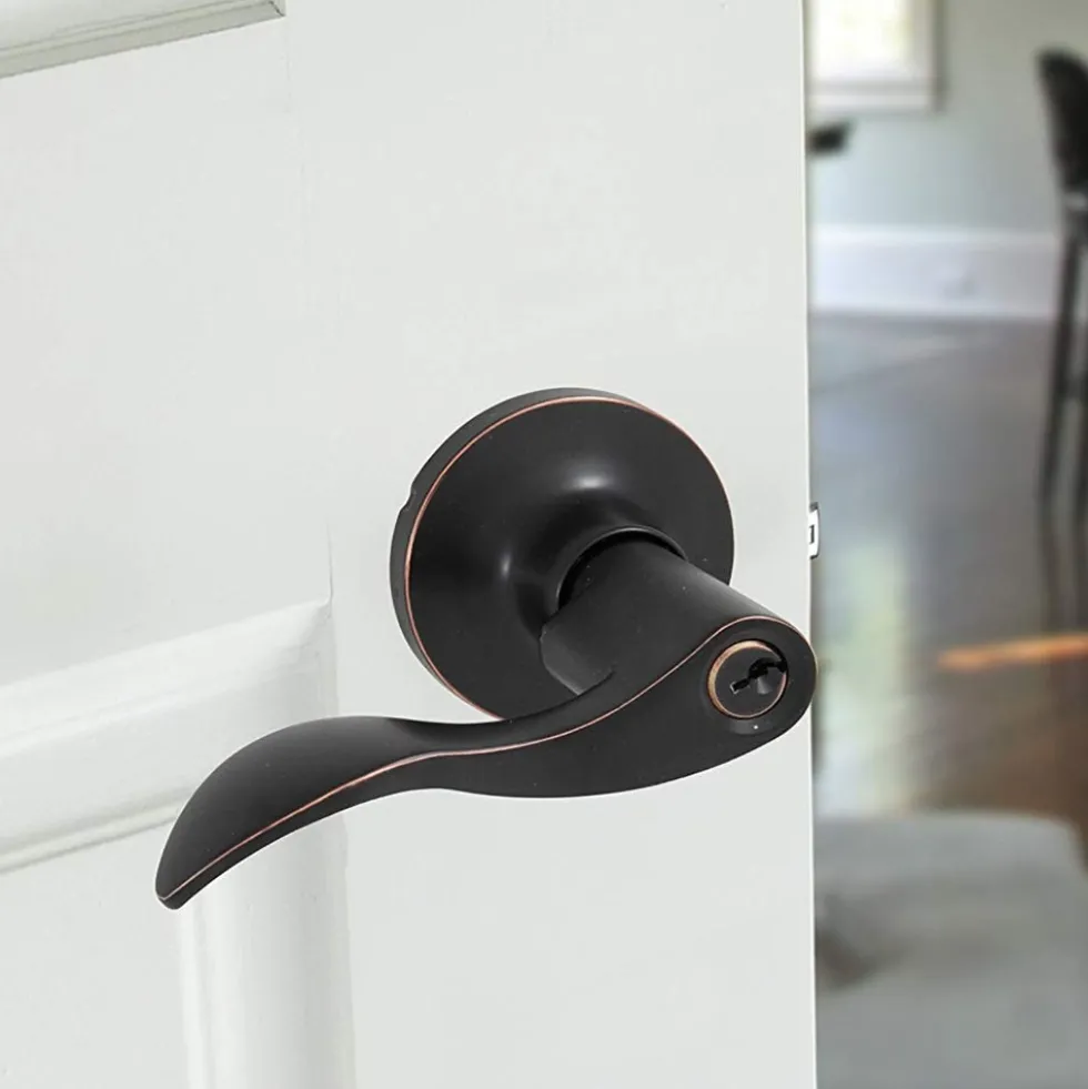 Honeywell Wave Entry Door Lever, Oil Rubbed Bronze, 8106401