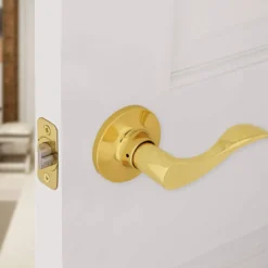 Honeywell Wave Passage Door Lever, Polished Brass, 8106003