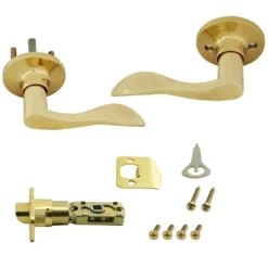 Honeywell Wave Passage Door Lever, Polished Brass, 8106003