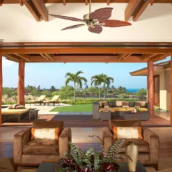 Honeywell Willow View Indoor Ceiling Fan, Brass Tropical, 52-Inch - 50502