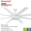 Honeywell Xerxes Indoor Ceiling Fan, Bright White, 62-Inch - 51628