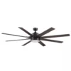 Honeywell Xerxes Indoor/Outdoor Ceiling Fan, Matte Black, 70-inch - 51905