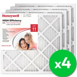 Honeywell 20x20x1 High Efficiency Allergen MERV 11 Air Filter, 4 Pack