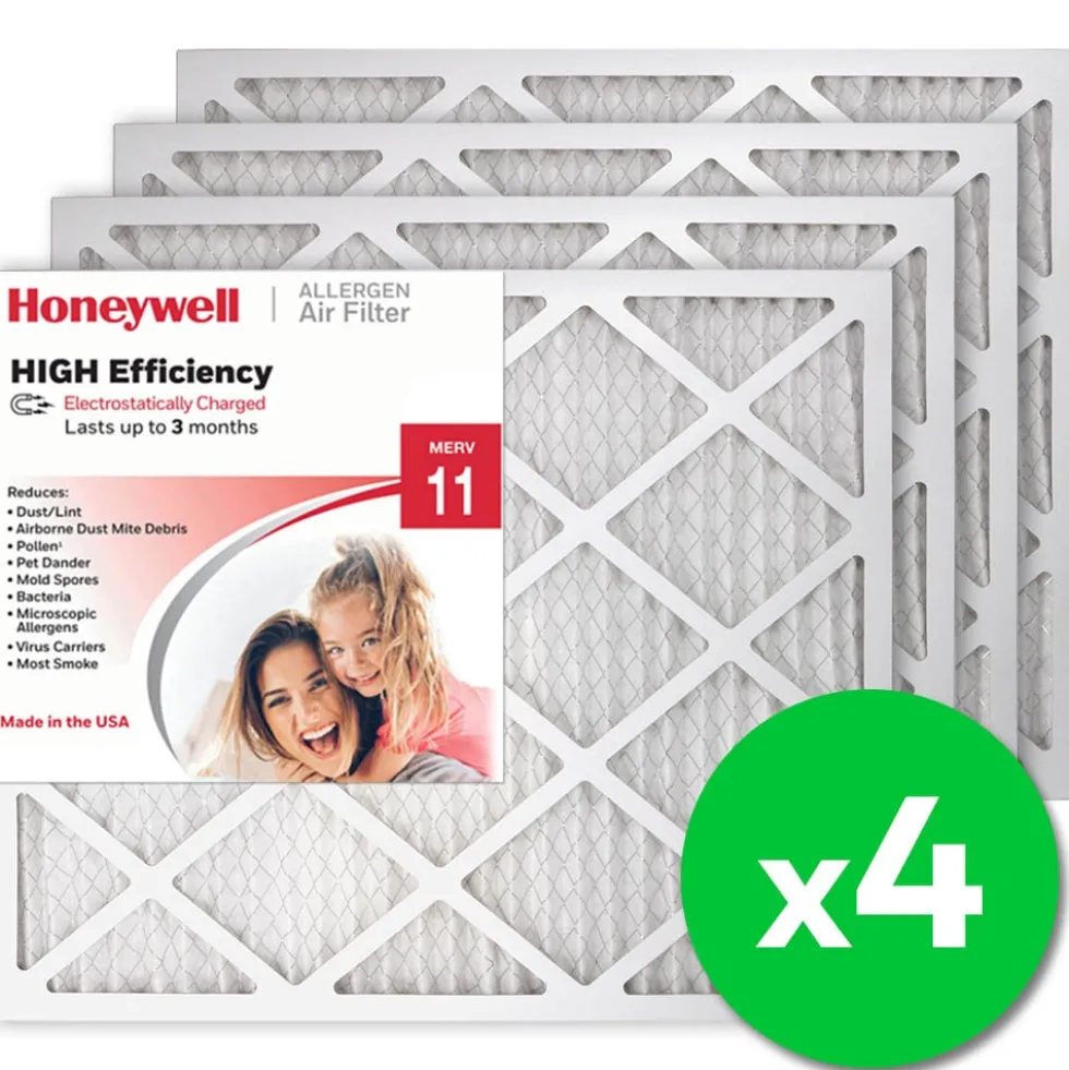 Honeywell 20x24x1 High Efficiency Allergen MERV 11 Air Filter, 4 Pack