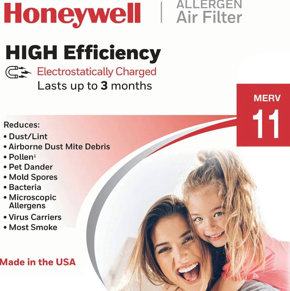 Honeywell 12x12x1 High Efficiency Allergen MERV 11 Air Filter, 4 Pack