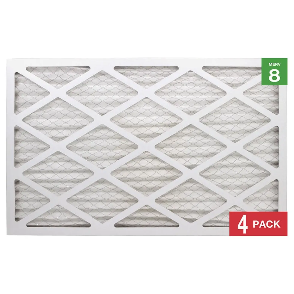 Honeywell 16x25x1 Standard Efficiency Allergen MERV 8 Air Filter, 4 Pack
