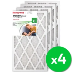 Honeywell 14x24x1 Standard Efficiency Allergen MERV 8 Air Filter, 4 Pack
