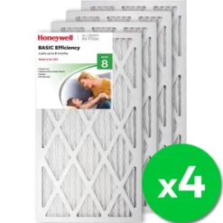 Honeywell 14x25x1 Standard Efficiency Allergen MERV 8 Air Filter, 4 Pack