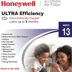 Honeywell 20x25x1 Ultra Efficiency Allergen MERV 13 Air Filter, 4 Pack