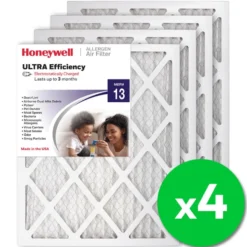 Honeywell 16x20x1 Ultra Efficiency Allergen MERV 13 Air Filter, 4 Pack