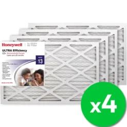Honeywell 16x25x1 Ultra Efficiency Allergen MERV 13 Air Filter, 4 Pack