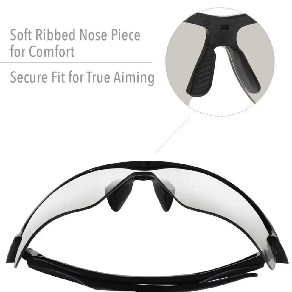 Howard Leight Acadia Shooting Eye Glasses for Indoor Range or Outdoor Hunting with SCT-Reflect Lenses - 4 Pack