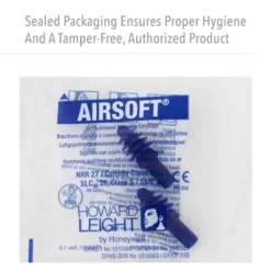 Howard Leight by Honeywell Airsoft Flanged Reusable Earplugs, 1000 Pairs