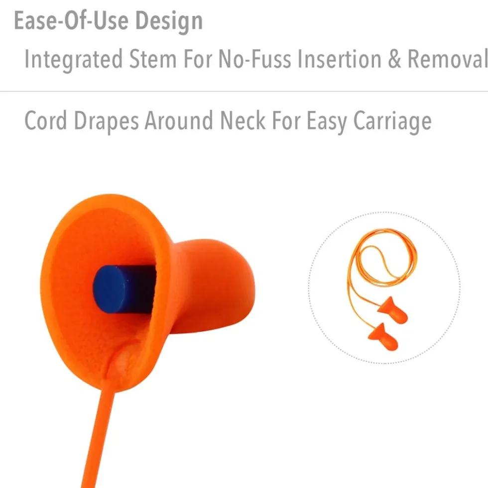 Howard Leight by Honeywell Quiet Orange Corded Reusable Earplugs, 1000 Pairs